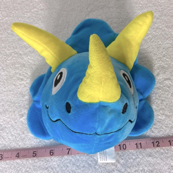 Fun Express Blue Yellow Triceratops Dinosaur Head Plush Toy - Picture 9 of 10